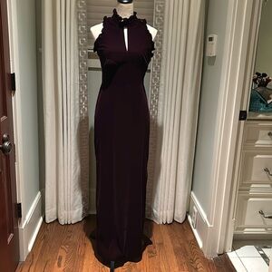 Shoshanna dark burgundy velvet evening gown